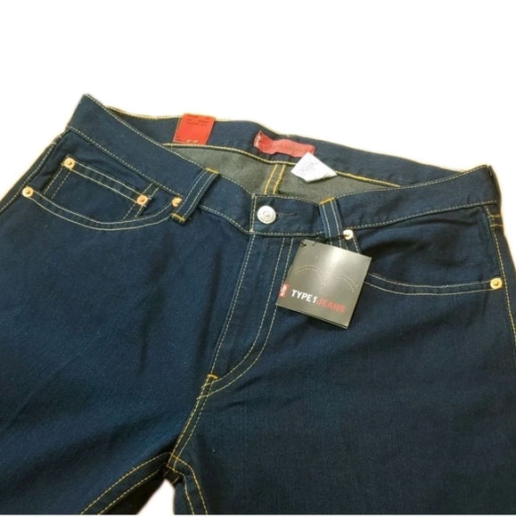 Levi's Wide Leg Real Loose Jeans Men Sz 38 Blue Denim Type 1 Vtg Y2k Skater NOS - Picture 4 of 12